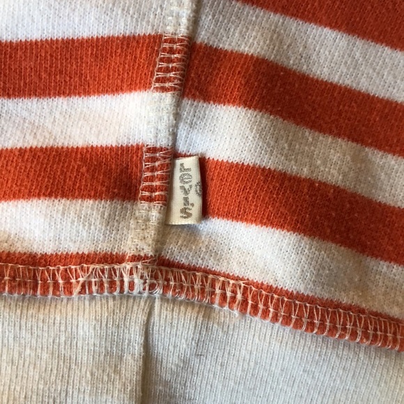 Levi’s W’s Orange & White Striped Sweatshirt ~ Large - Picture 5 of 6
